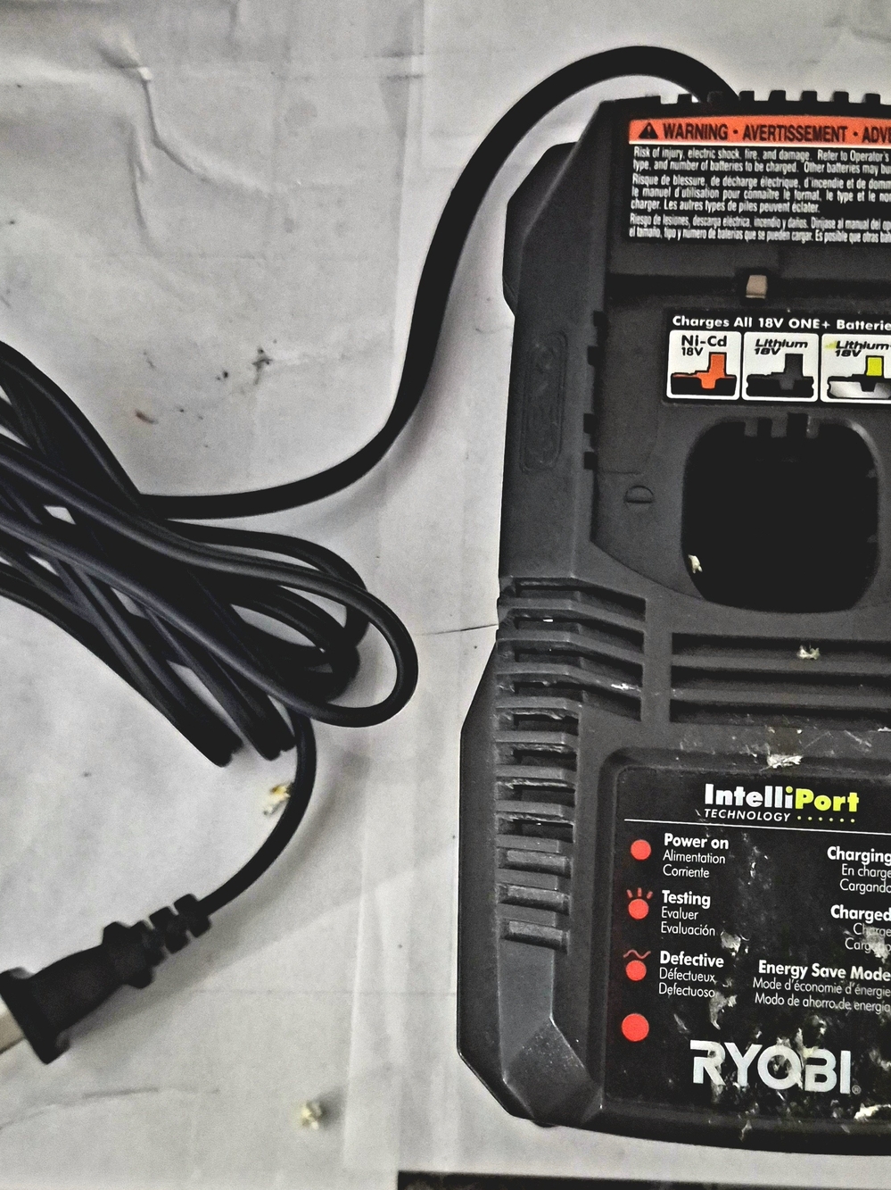 Ryobi P118 18V One+ Battery Charger Black